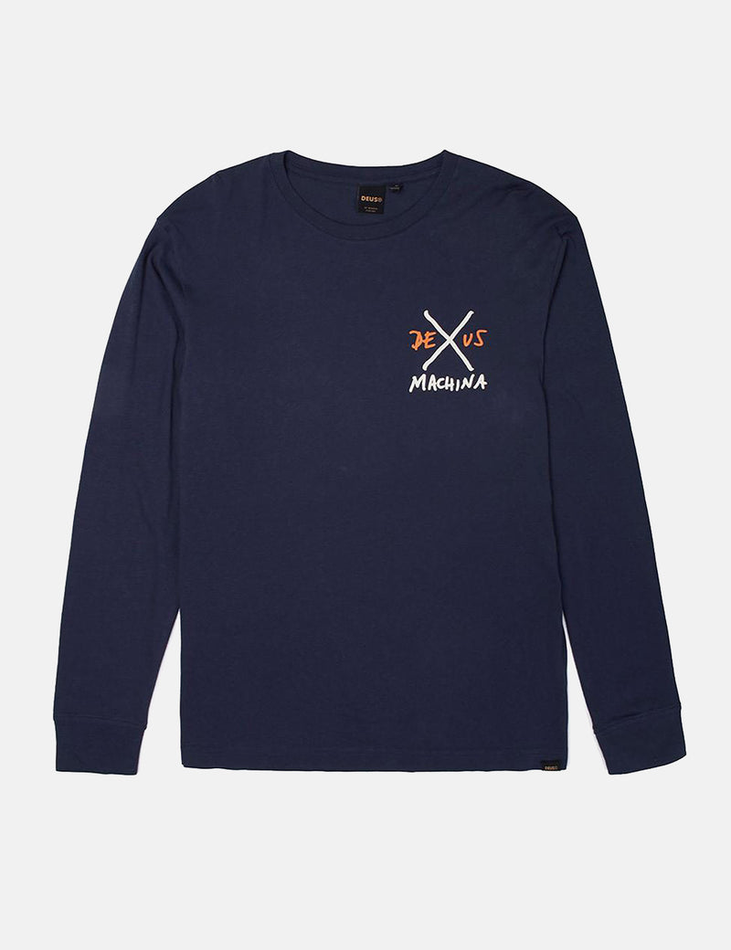 Deus Ex Machina Worker Long Sleeve T-Shirt - Navy
