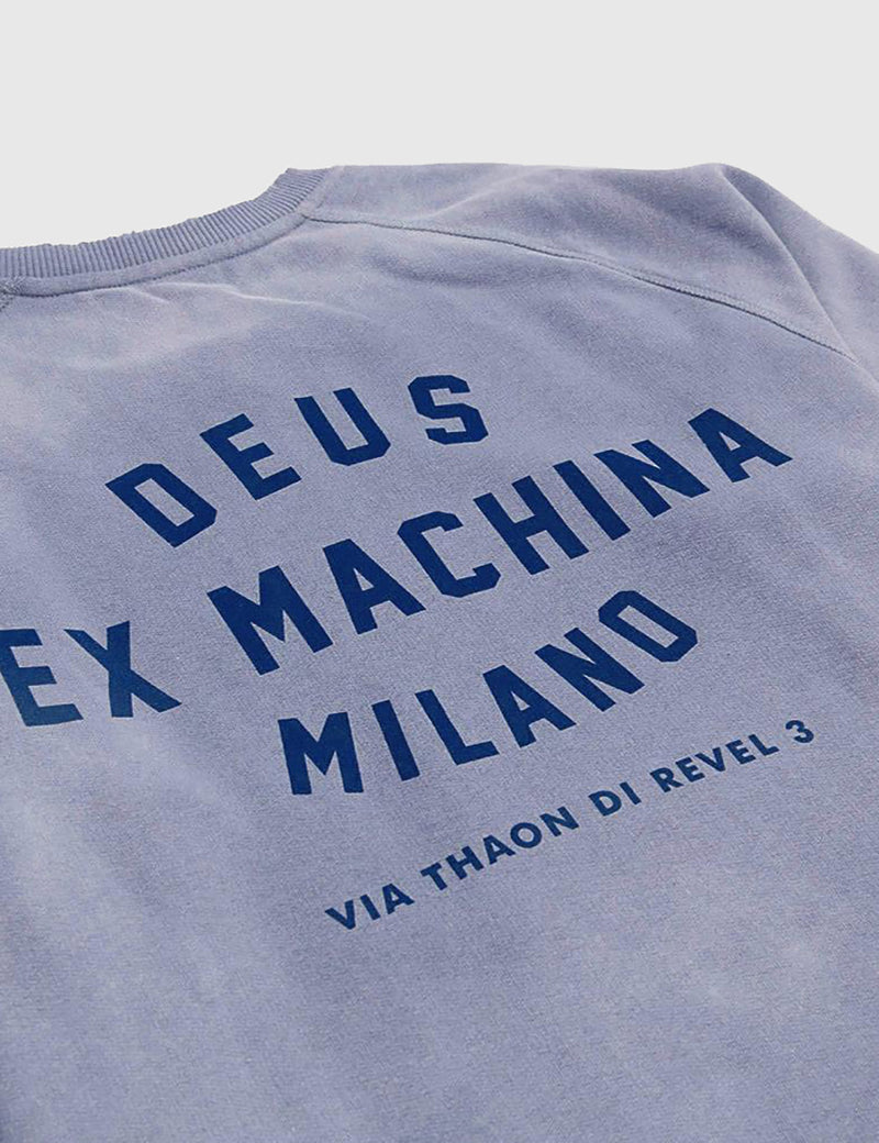 Sweat Milan Deus Ex Machina Sunbleached - Bleu Acier