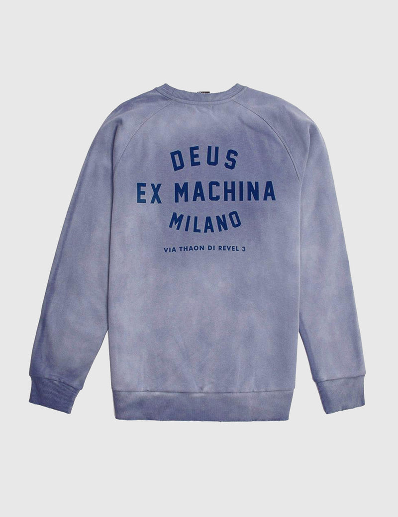Sweat Milan Deus Ex Machina Sunbleached - Bleu Acier