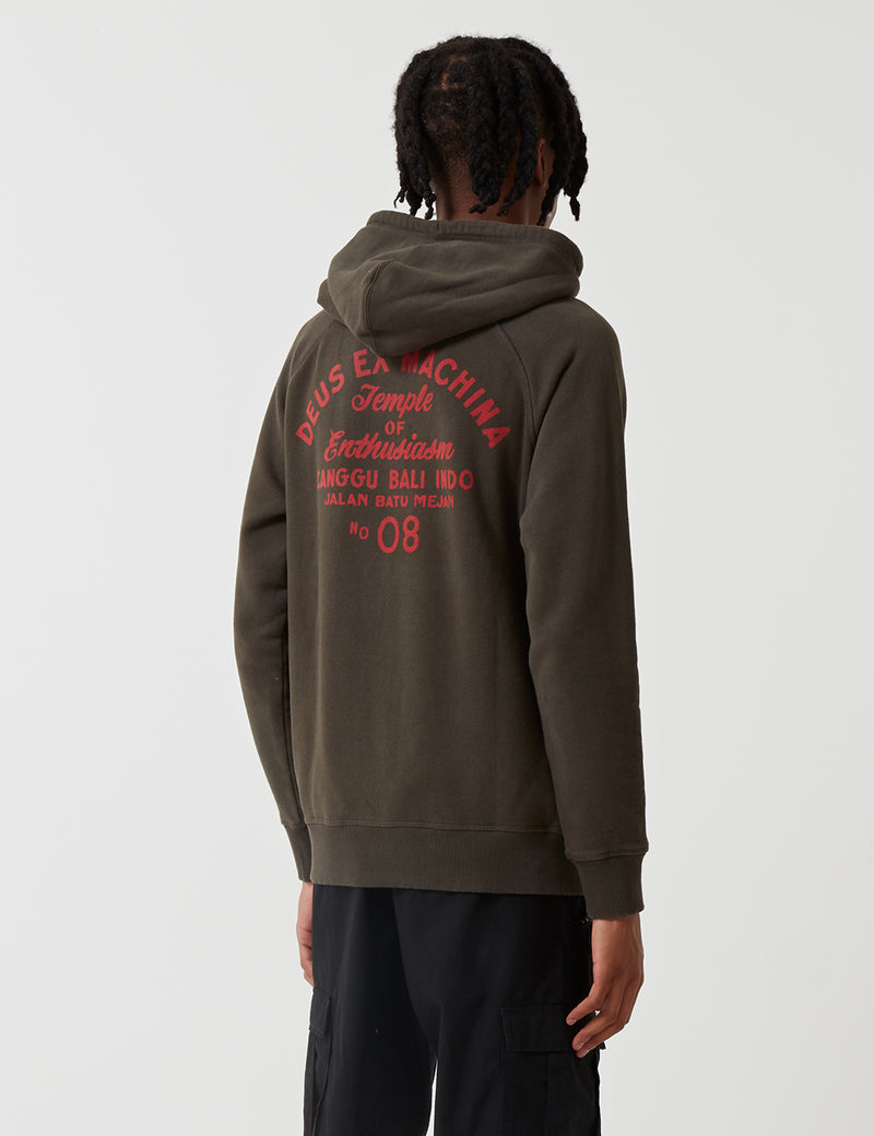 Deus Ex Machina Sunbleached Enthisiasm Hooded Sweatshirt - Beluga Green