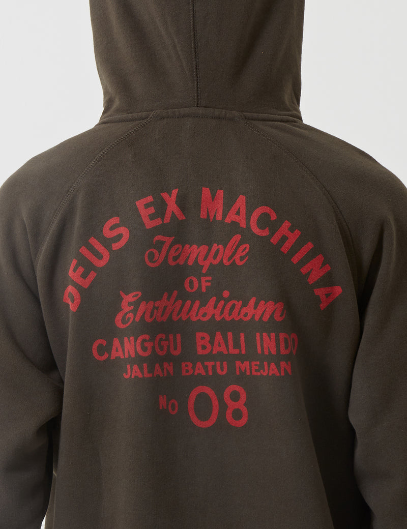 Deus Ex Machina Sunbleached Enthisiasm Hooded Sweatshirt - Beluga Green
