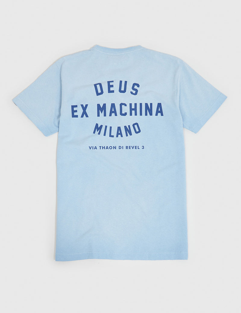 Deus Ex Machina Sunbleached Milan T-Shirt - Sky Blue
