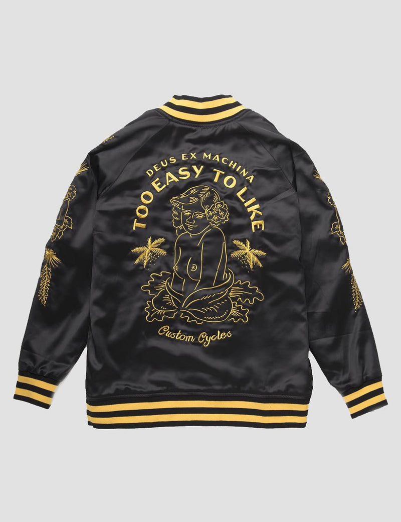 Deus Ex Machina Souvenir Bomber Jacket - Black/Navy