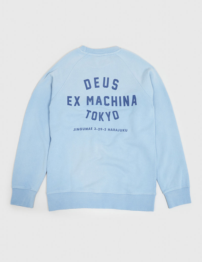 Deus Ex Machina Sunbleached Tokyo Sweatshirt - Sky Blue