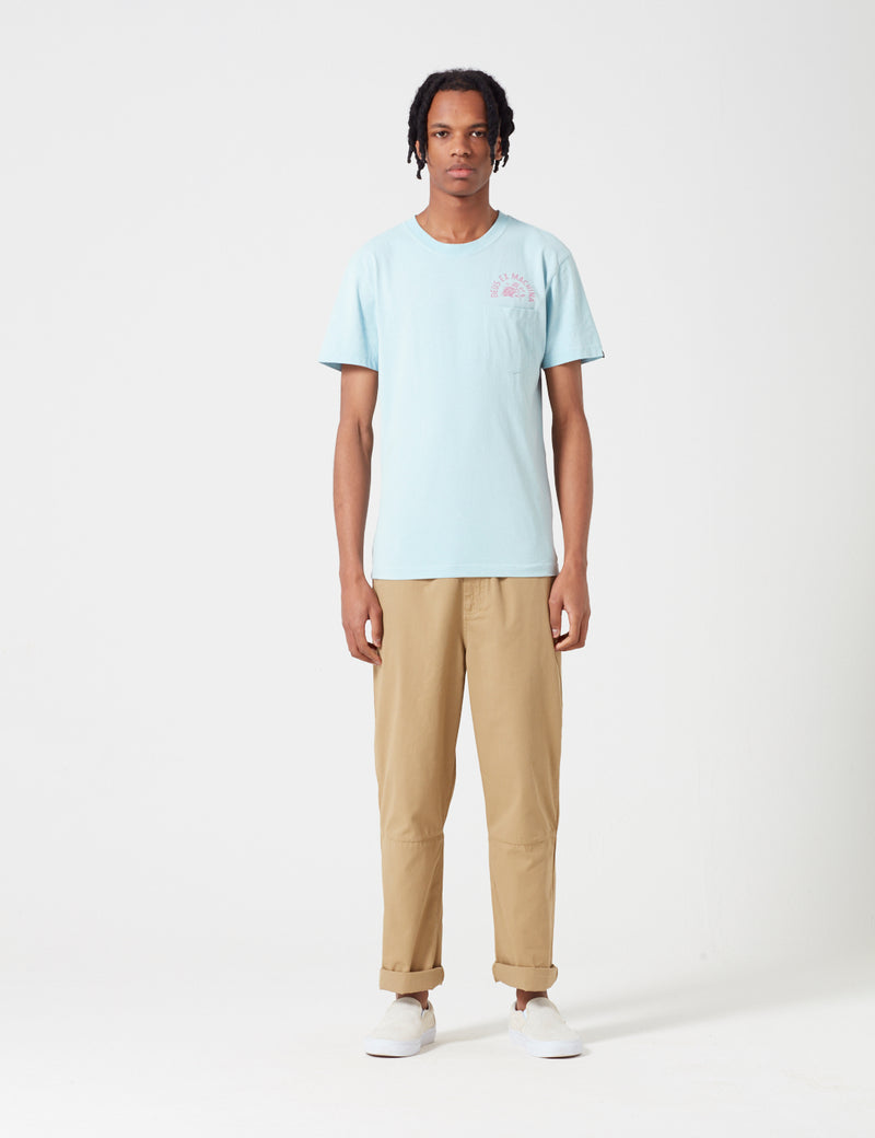 T-Shirt Deus Ex Machina Sunbleached Enthusiasm - Bleu Ciel/Rose Rouge