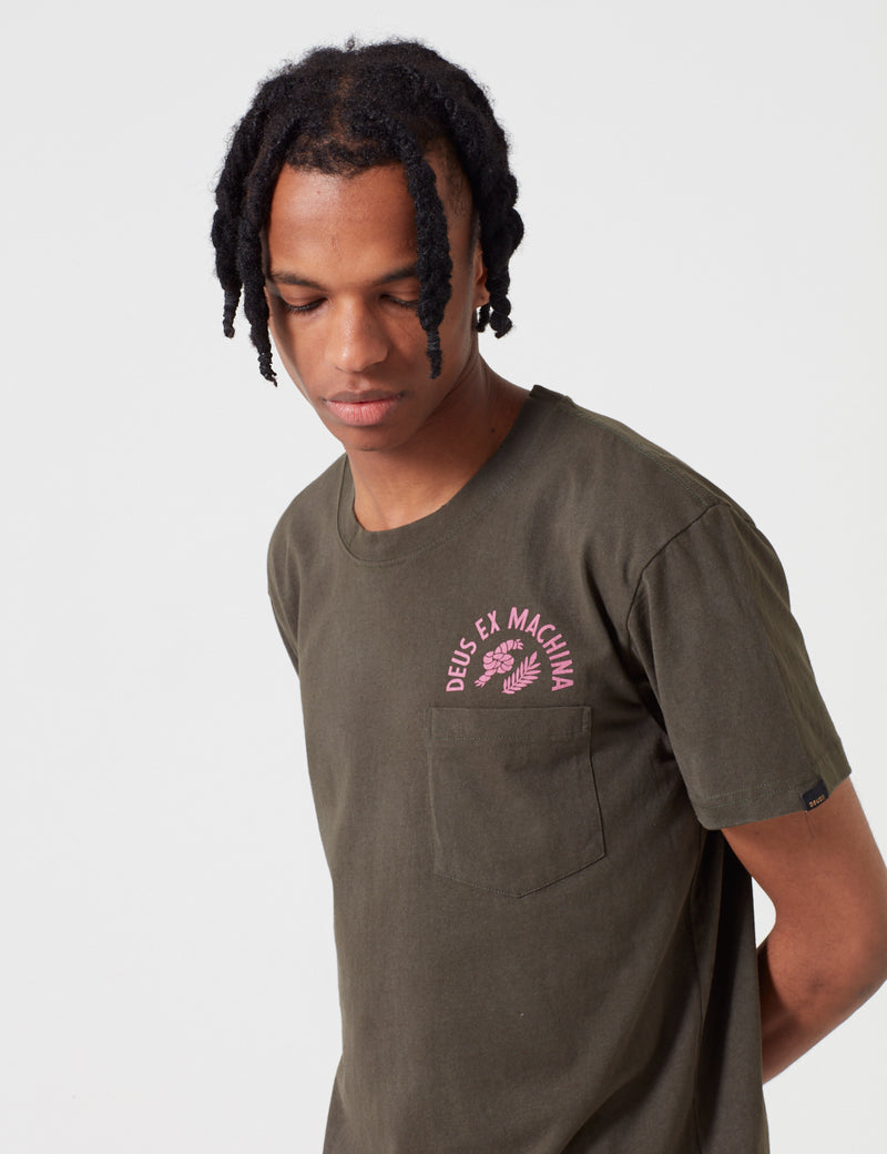 T-Shirt Postmoderne Deus Ex Machina Sunbleached - Beluga Green/Rose Red