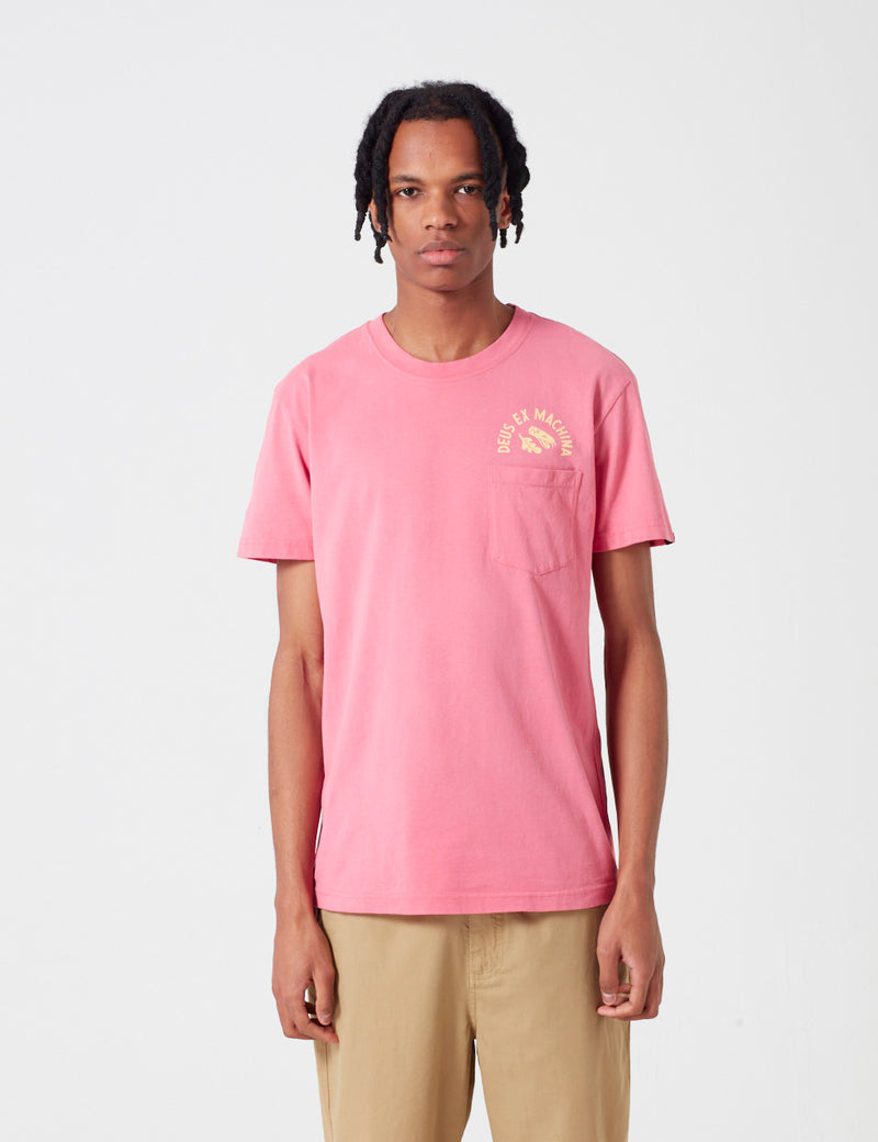 T-Shirt Responsabilités Deus Ex Machina Sunbleached - Rose Rouge/Jaune
