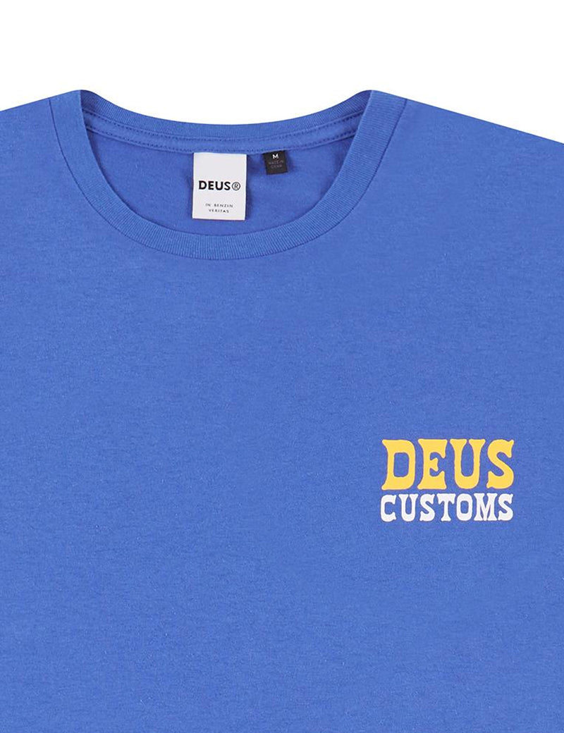 Deus Ex Machina Deli Cat T-Shirt - Cobalt Blue
