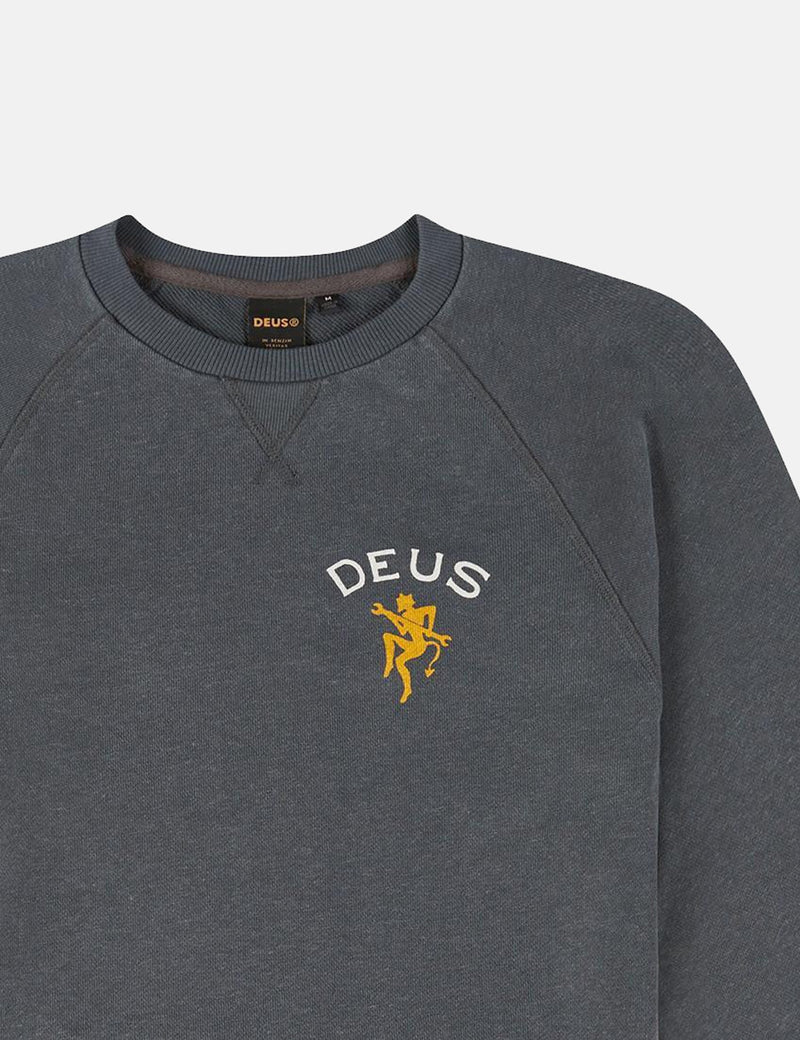 Sweat Deus Ex Machina Devil Crewneck - Washed Black