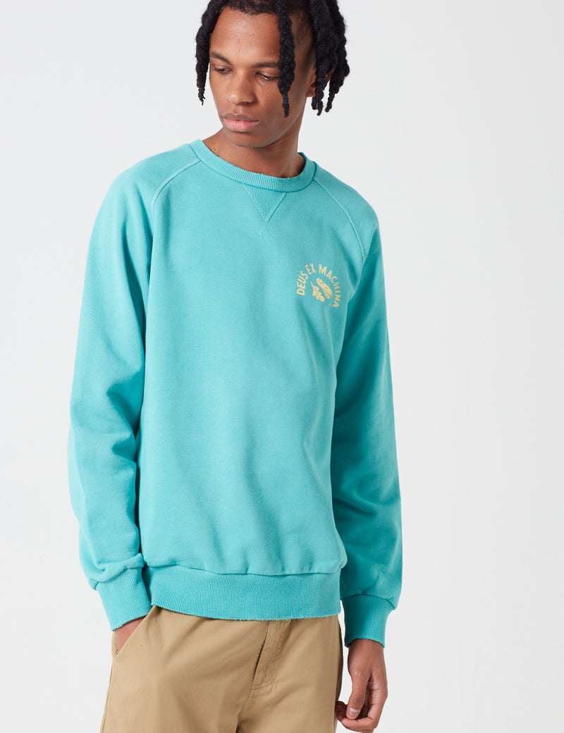 Sweat Deus Ex Machina Sunbleached Responsabilities - Bleu Lagon/Jaune
