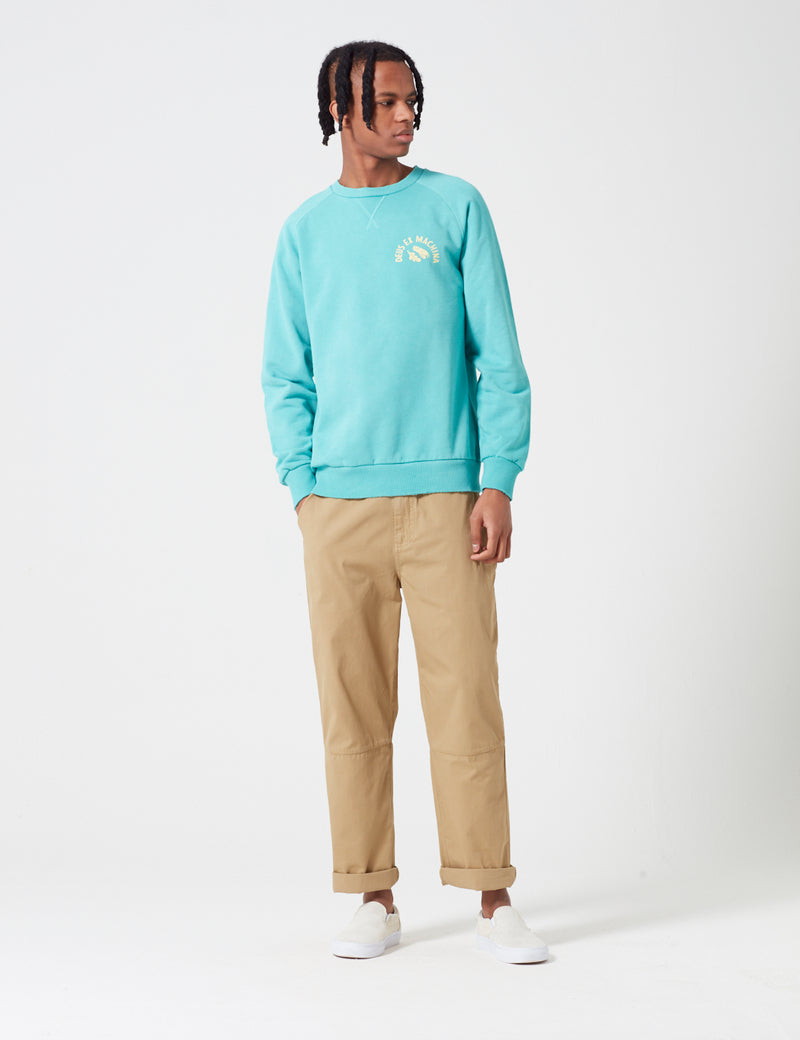 Sweat Deus Ex Machina Sunbleached Responsabilities - Bleu Lagon/Jaune