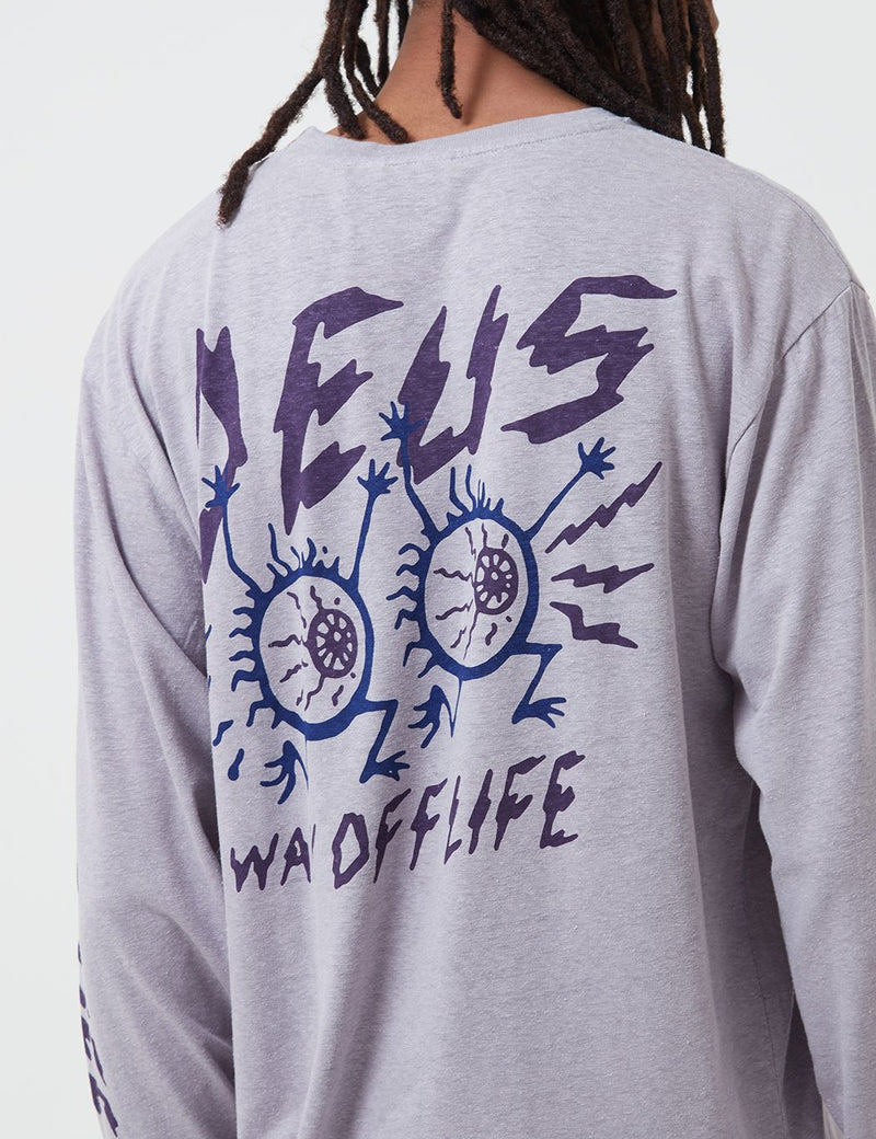 Deus Ex Machine L-EYE-F Long Sleeve T-Shirt - Silver Grey