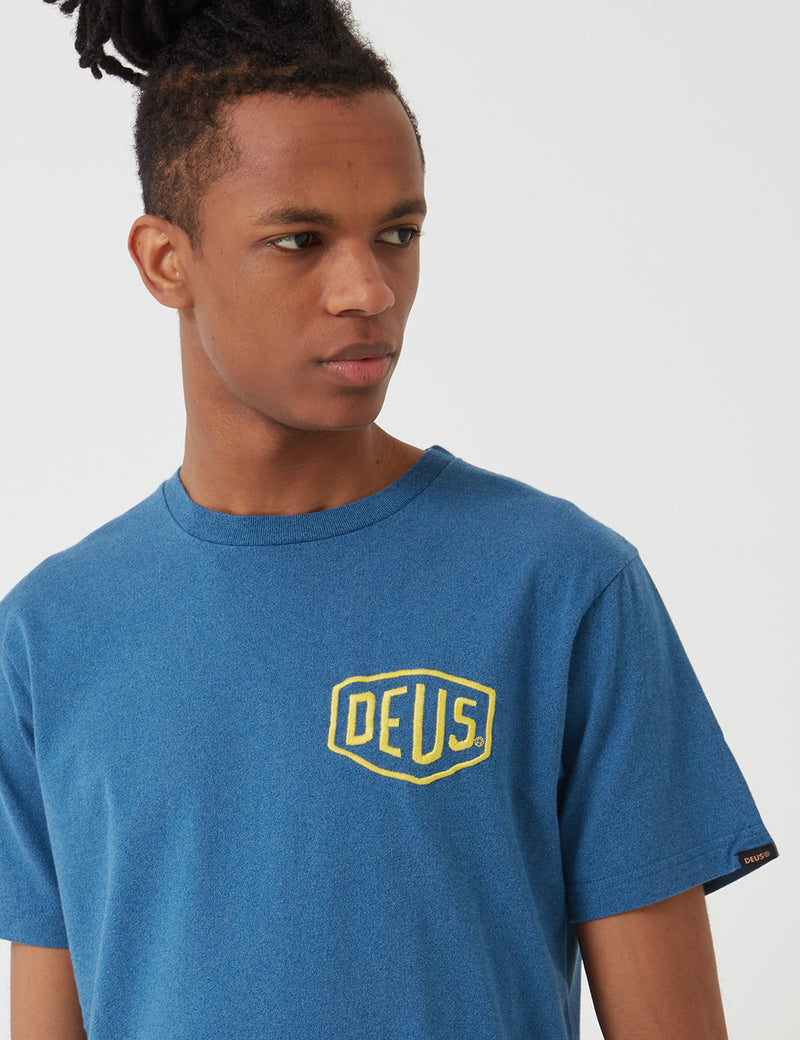 Deus ExMachinaプレミアムベニスLATシャツ-ダークブルーマール