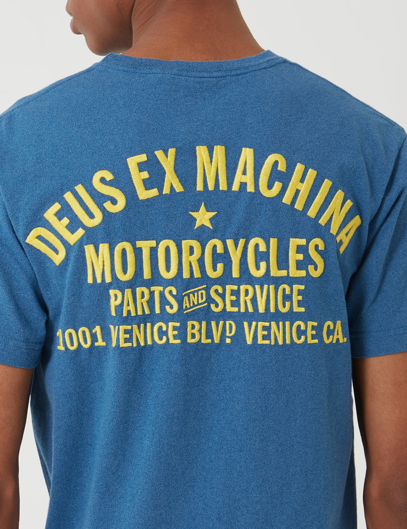 Deus ExMachinaプレミアムベニスLATシャツ-ダークブルーマール