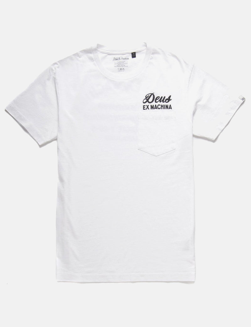 Deus Ex Machina 주소 도쿄 포켓 티셔츠-화이트