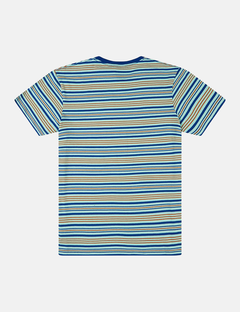 Deus Ex Machina Berties Stripe T-shirt - Blue Tint