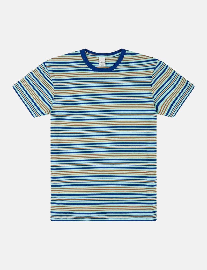 Deus Ex Machina Berties Stripe T-shirt - Blue Tint