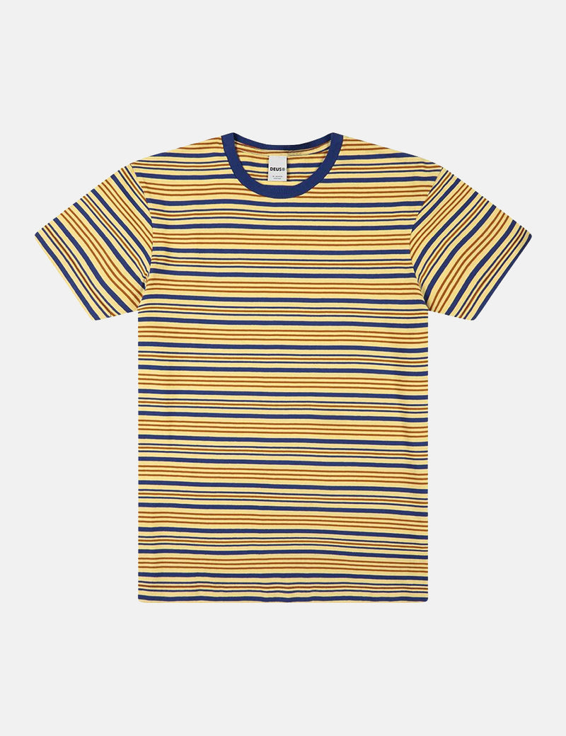 Deus Ex Machina Berties StripeTシャツ-ゴールデンヘイズ