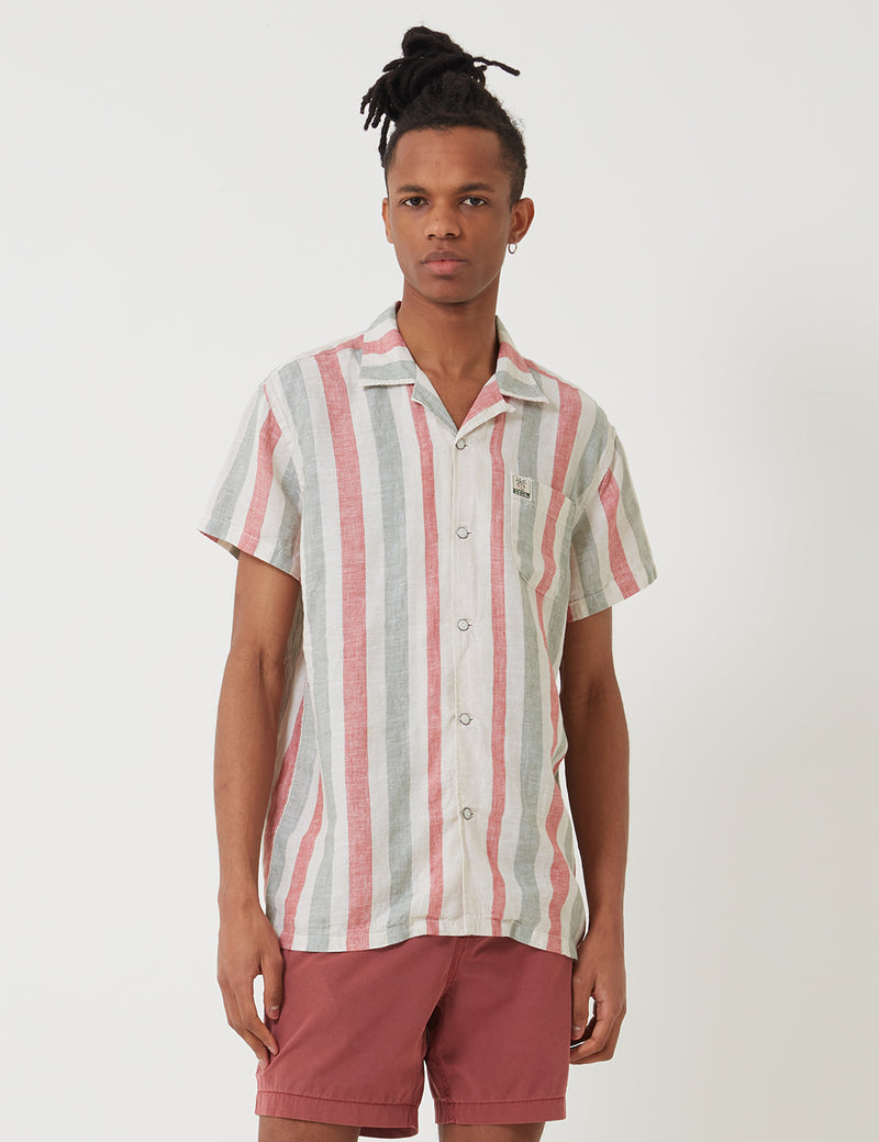 Deus Ex Machina Jose Stripe Shirt - Red/Green