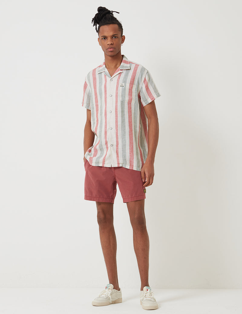 Deus Ex Machina Jose Stripe Shirt - Red/Green