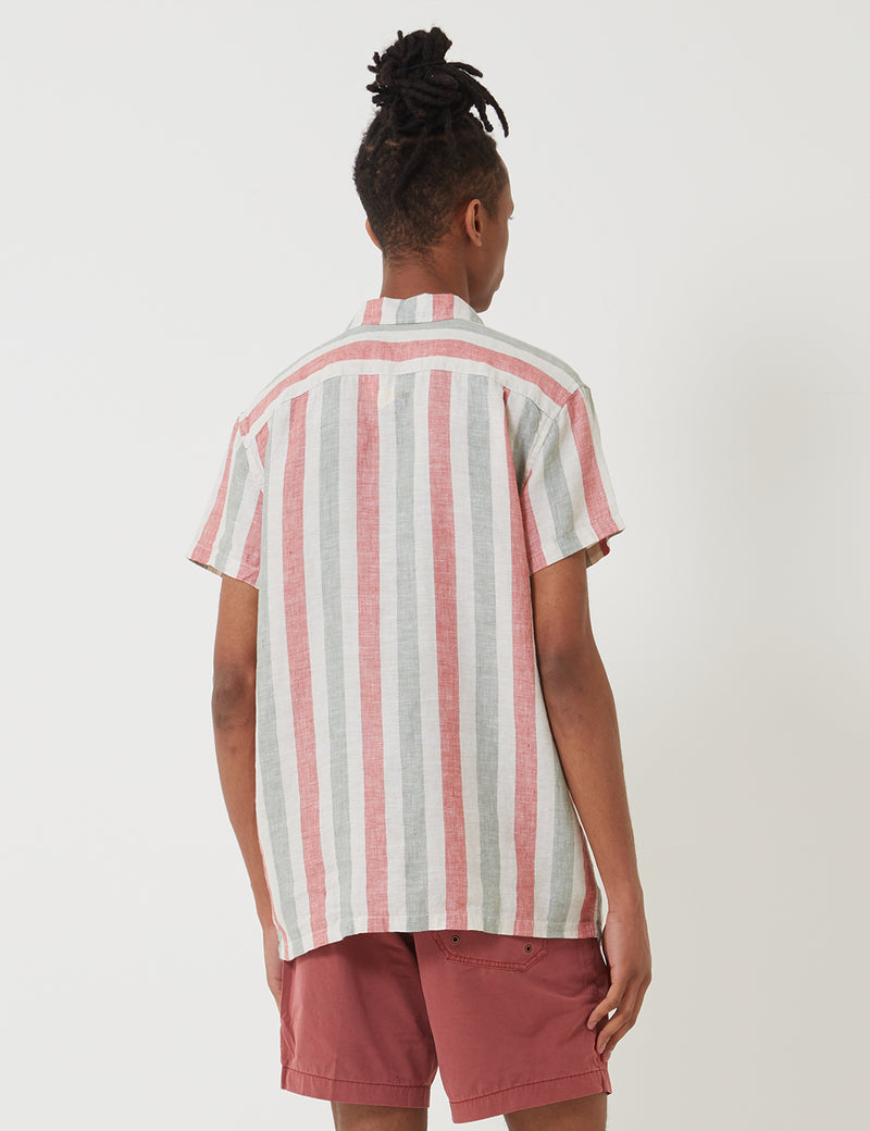 Deus Ex Machina Jose Stripe Shirt - Red/Green