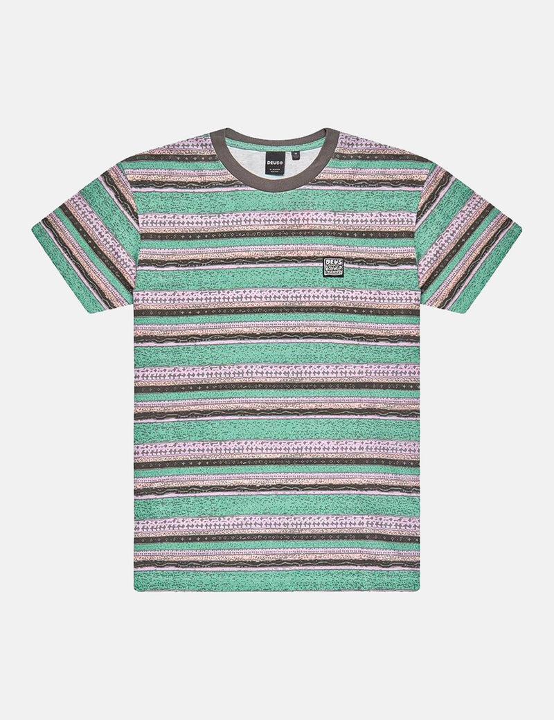 Deus Ex Machina Sunrise T-Shirt (Stripe) - Phantom Combo