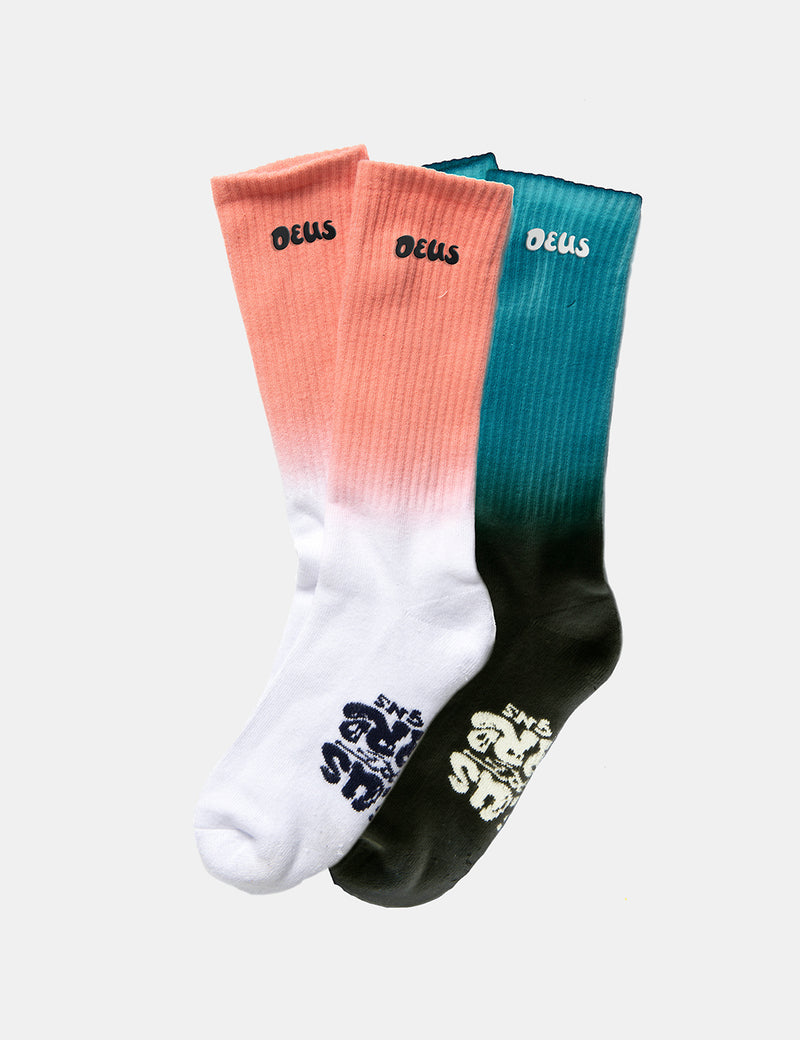 Deus Ex Machina Banzai Dip Dye Socken (Zweierpack) - Multi