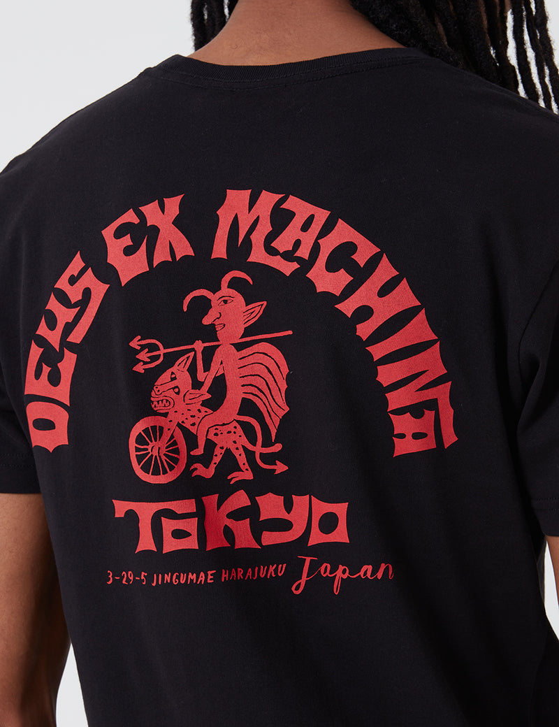 Deus Ex Machina Teufel Tokio T-Shirt - Schwarz