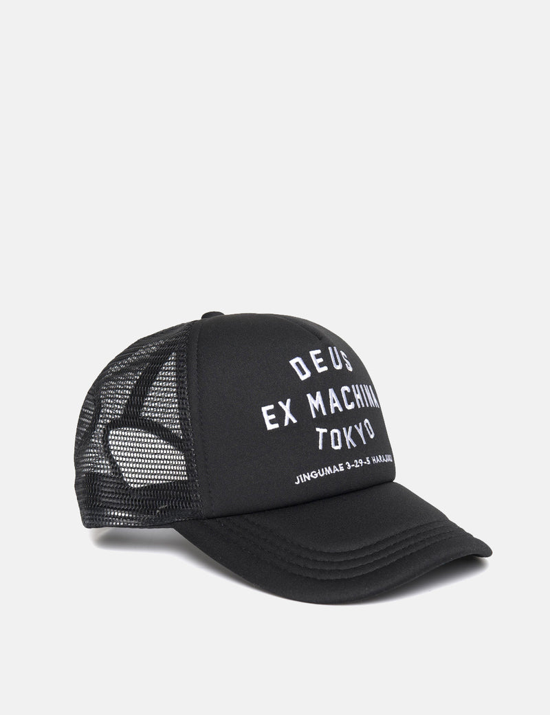 Deus Ex Machina Tokyo Address Trucker Cap - Black