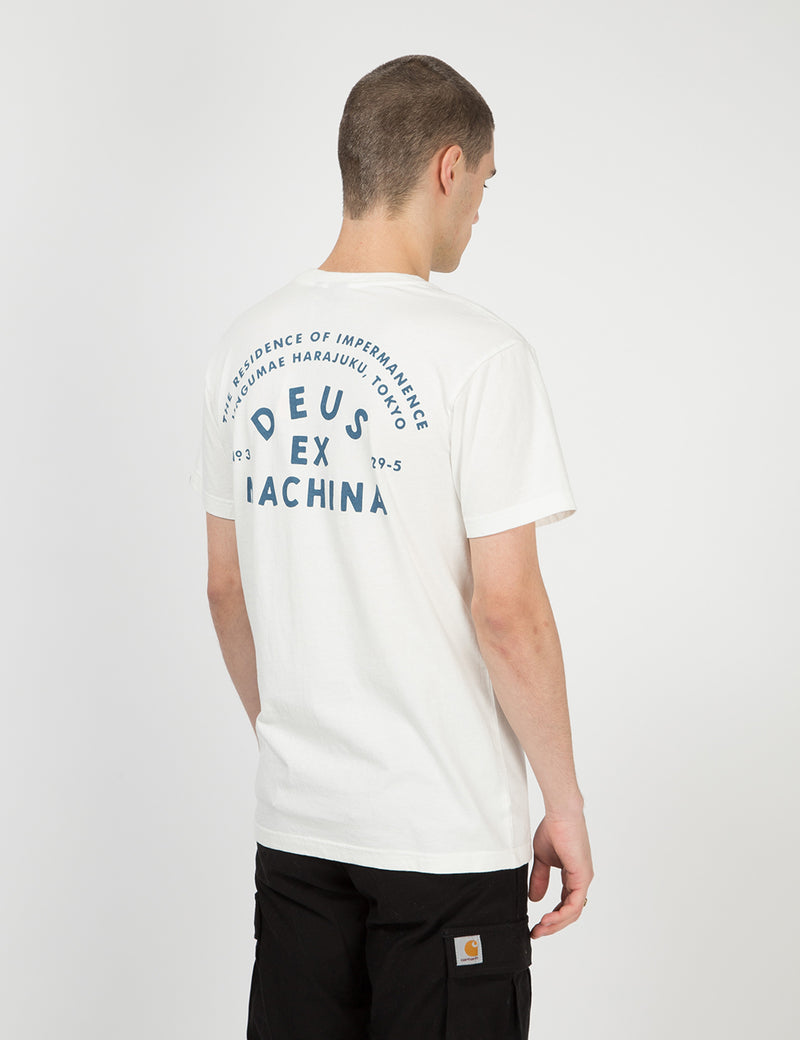 Deus ExMachina東京ポケットTシャツ-ヴィンテージホワイト