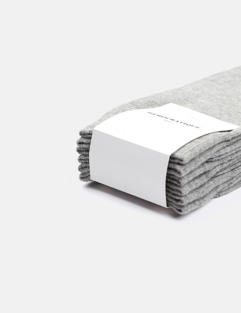 Democratique Solid Socks 3 Pack - Light Grey Melange - Article