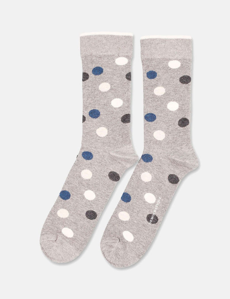Democratique Originals DotCom Socks - Light Grey/Navy/Charcoal/Vanilla Melange