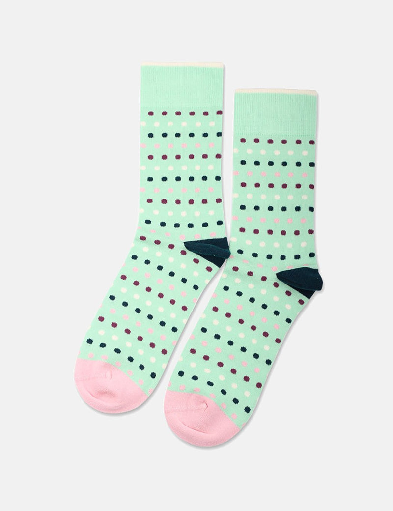 Democratique Polkadot Socks - Pale Green/ Off White/Pale Pink/Multi