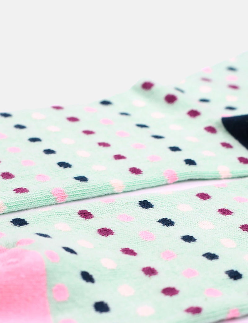 Democratique Polkadot Socks - Pale Green/ Off White/Pale Pink/Multi