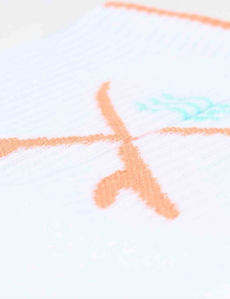 Democratique X YKIKI Athletic Socks - Clear White/Light Salmon/Green