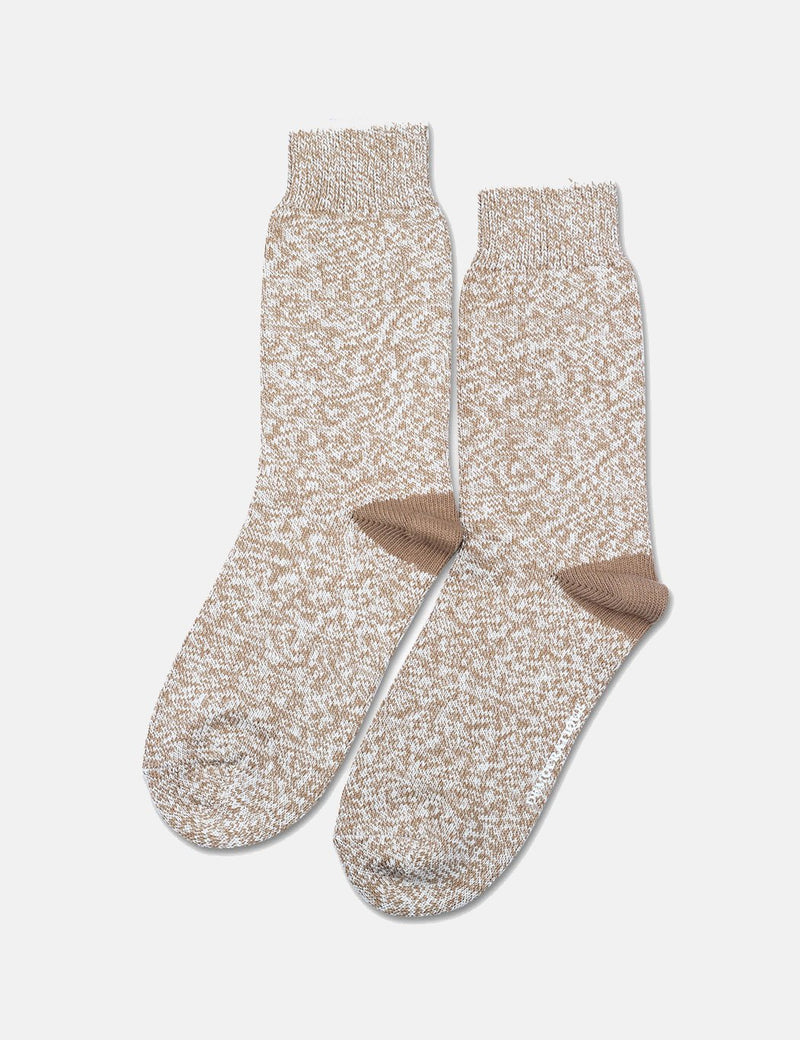 Democratique Relax Twister Socks - Dirty Camel/ Off White