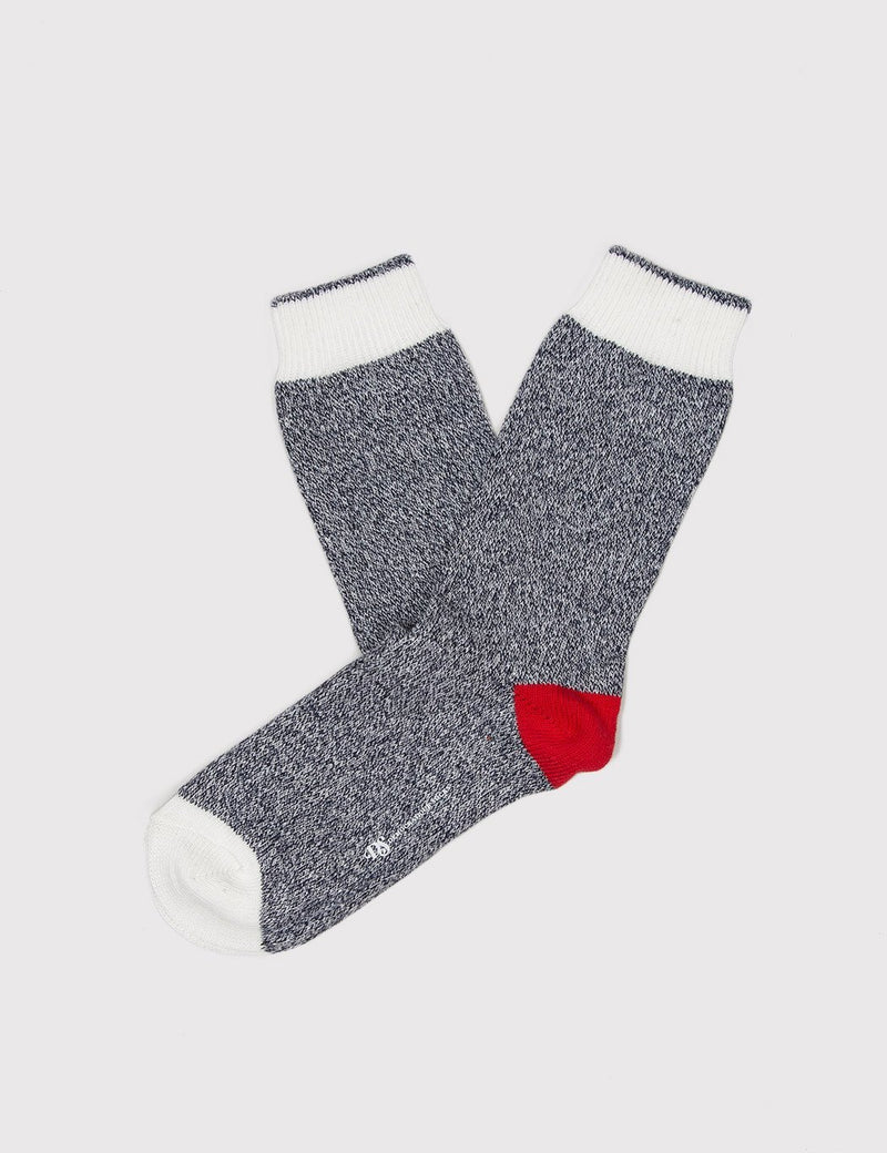 Democratique Relax Melange Contrast Socks - Navy/White/Red - Article