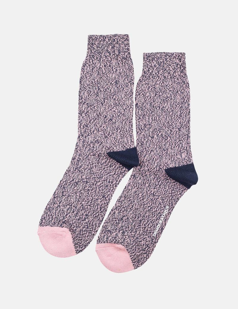 Democratique Relax 8 by 8 Weave Socks - Navy/Pink - Article