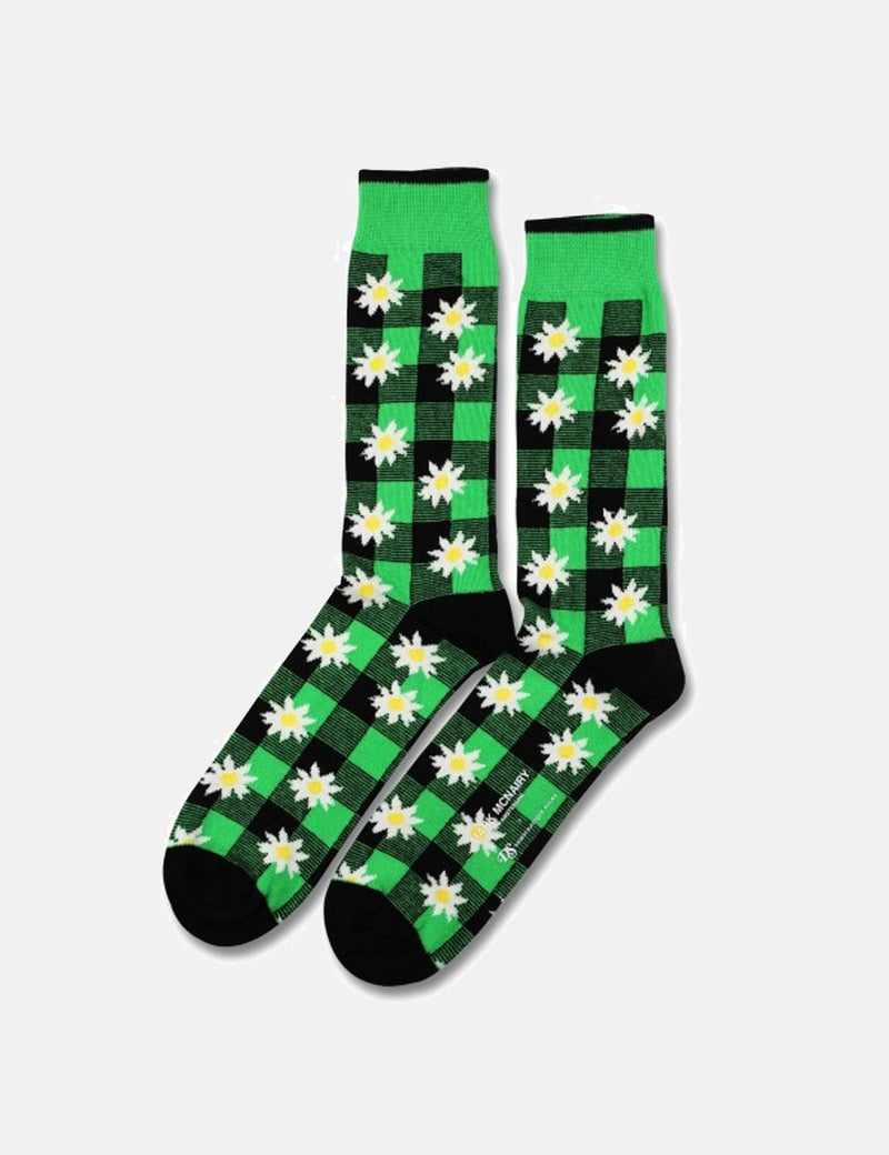Democratique x Mark McNairy Buffalo Daisy Socks - Black/Sea Green - Article
