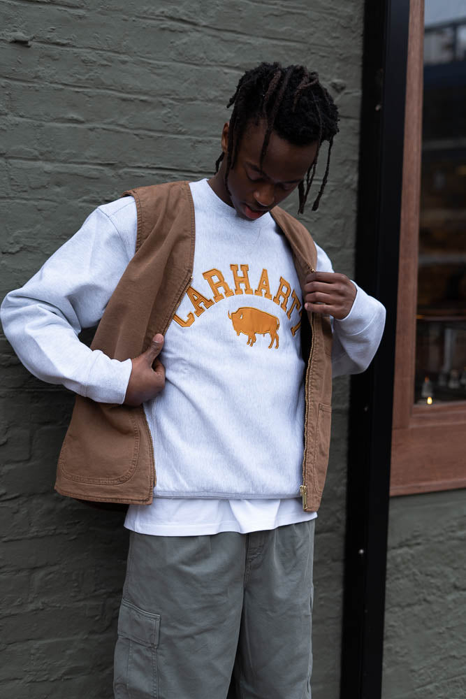 Carhartt-WIP Locker Sweatshirt - Ash Heather/Brown