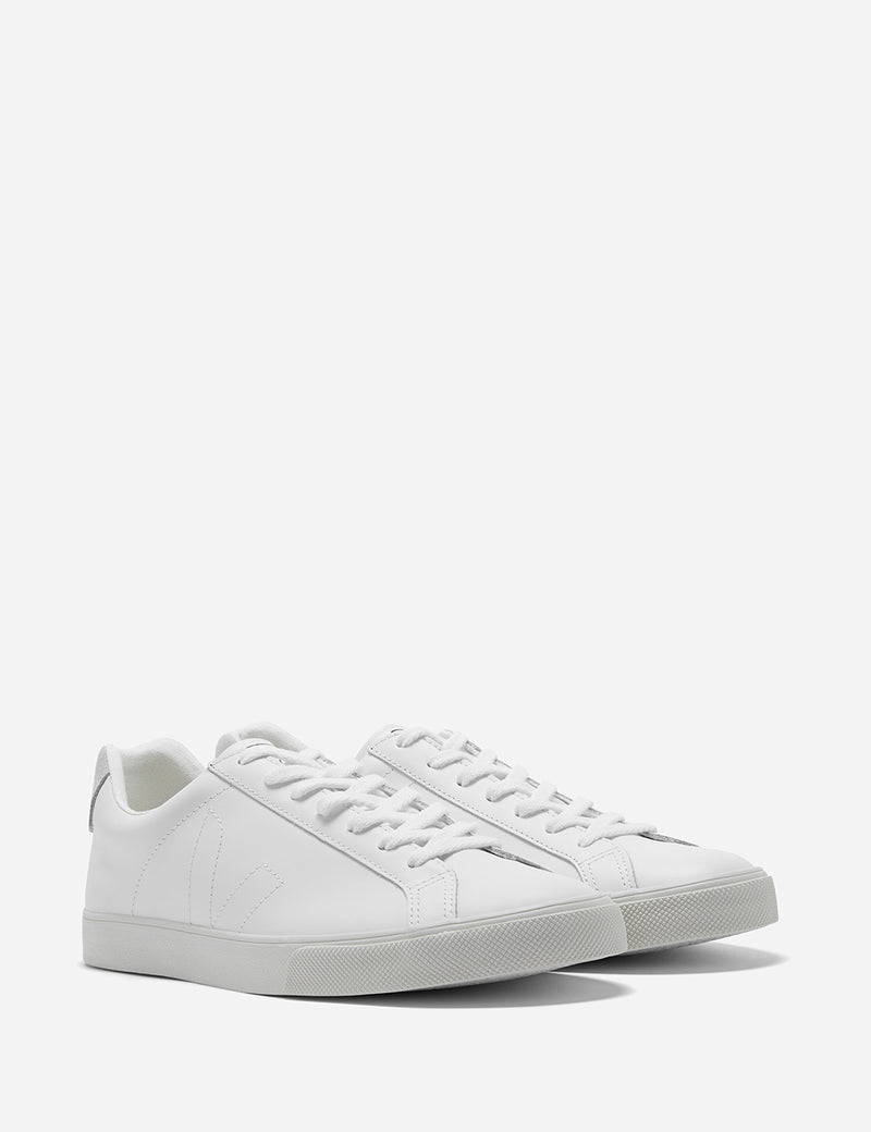 Baskets Veja Esplar (Cuir) - Extra Blanc/Blanc Puxador