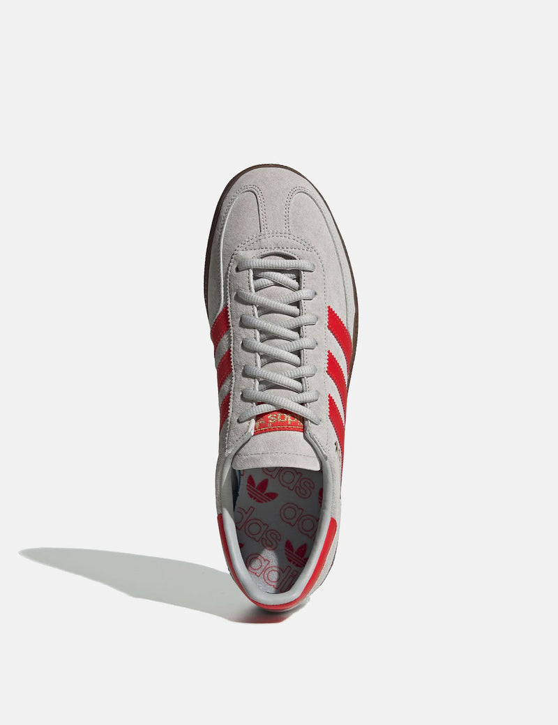 adidas Handball Spezial Shoes - Grey Two/Hi-Res Red/Gold Metallic