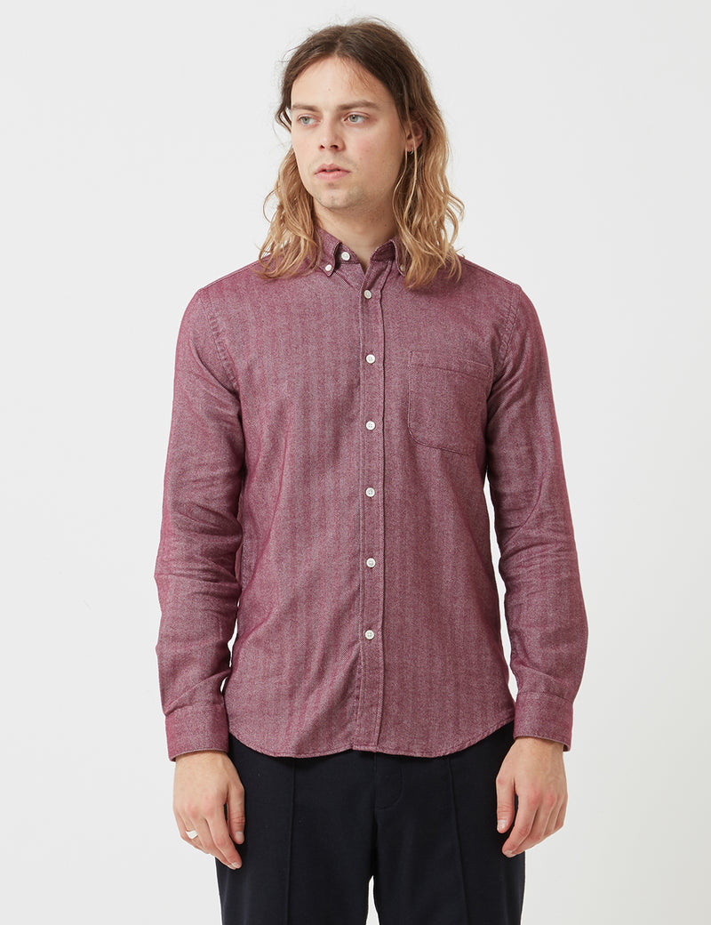 Portuguese Flannel Espiga Shirt - Bordeaux