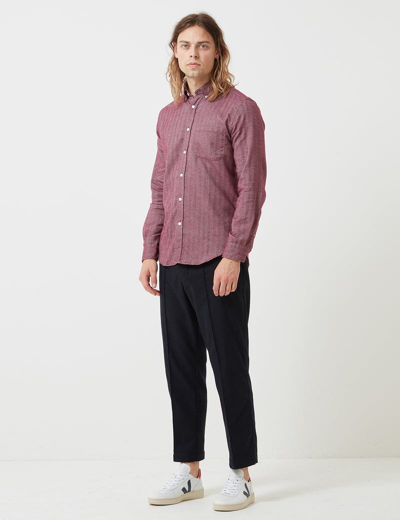 Portuguese Flannel Espiga Shirt - Bordeaux