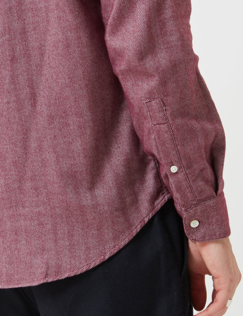 Portuguese Flannel Espiga Shirt - Bordeaux