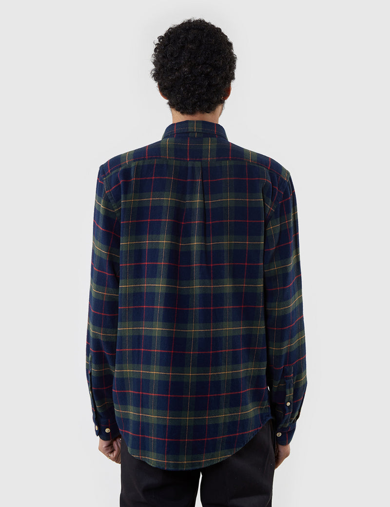 Portuguese Flannel Esquardo Shirt - Green Tartan