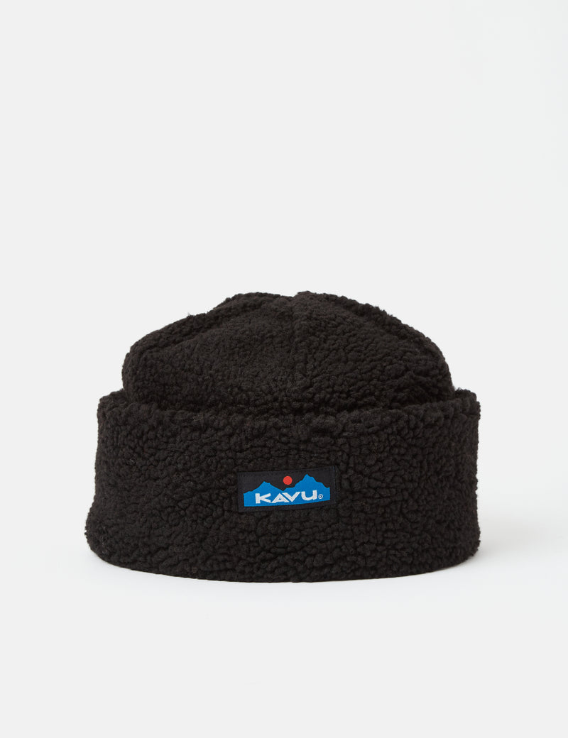 Kavu Fur Ball Beanie Hat - Black Smoke