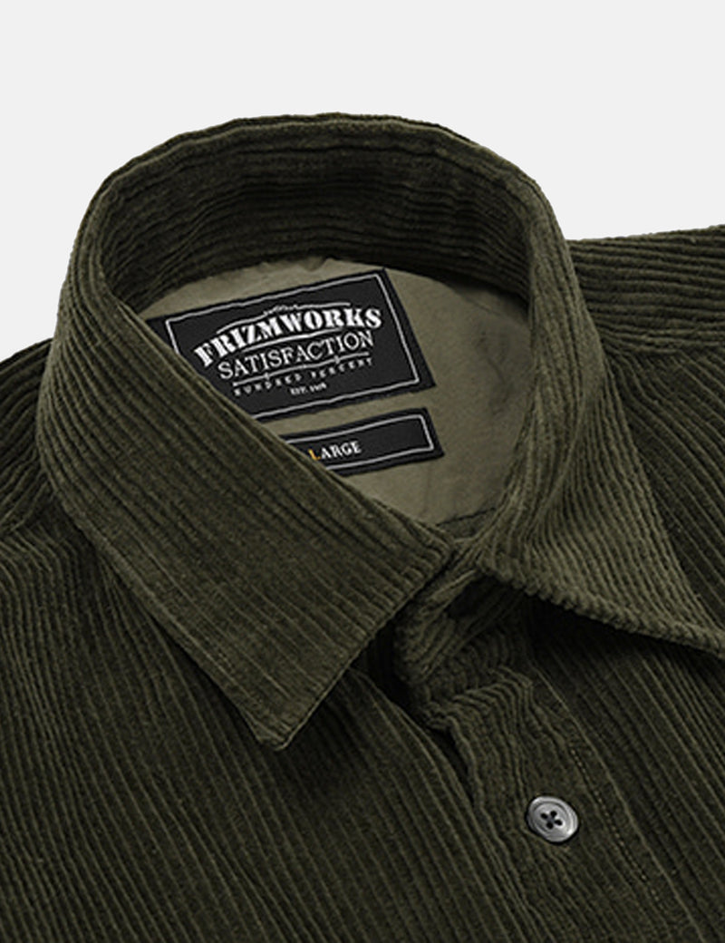 FrizmWORKS Heavy 8W Corduroy Shirt Jacket - Olive Green