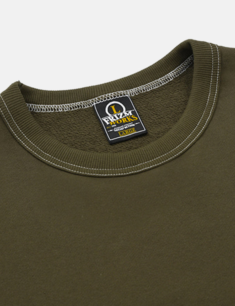 FrizmWORKS Wave Needlework Sweatshirt - Olive Green