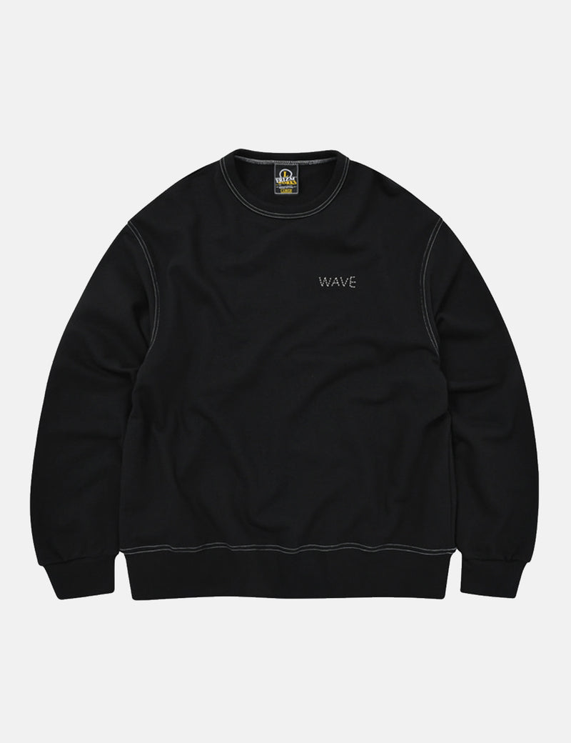 FrizmWORKS Wave Handarbeit Sweatshirt - Schwarz